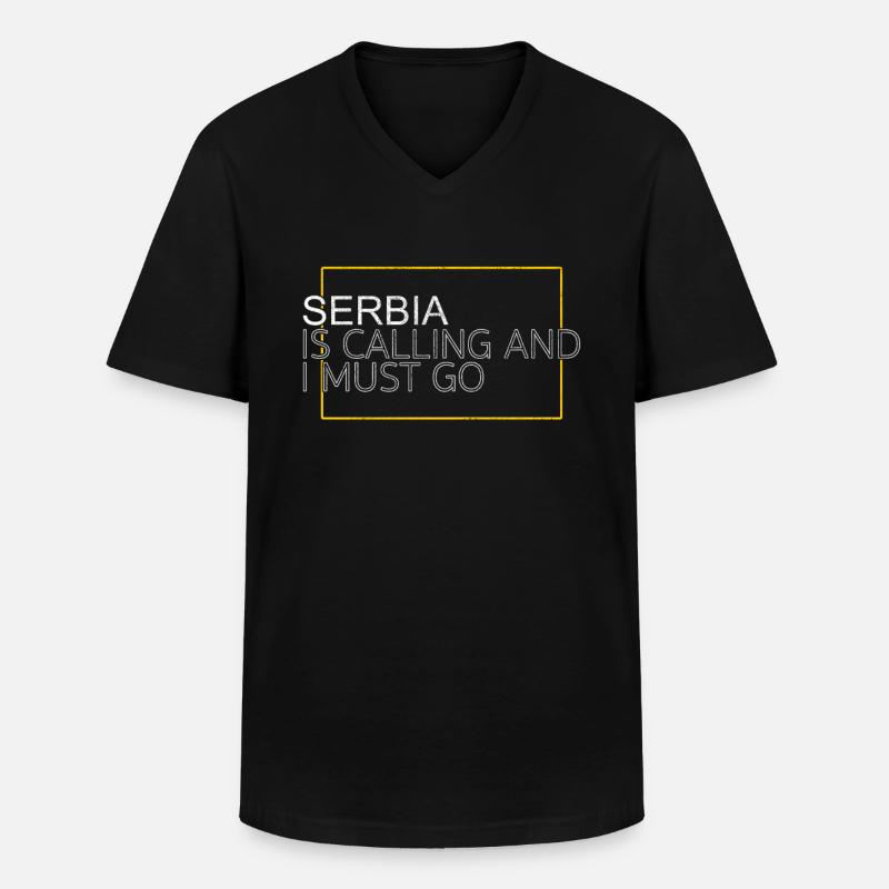 Serbien Spruch - Männer-T-Shirt mit V-Ausschnitt - Schwarz