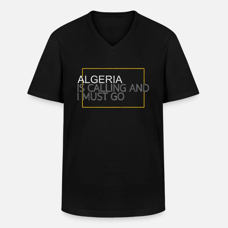 Algerien Spruch - Männer-T-Shirt mit V-Ausschnitt - Schwarz