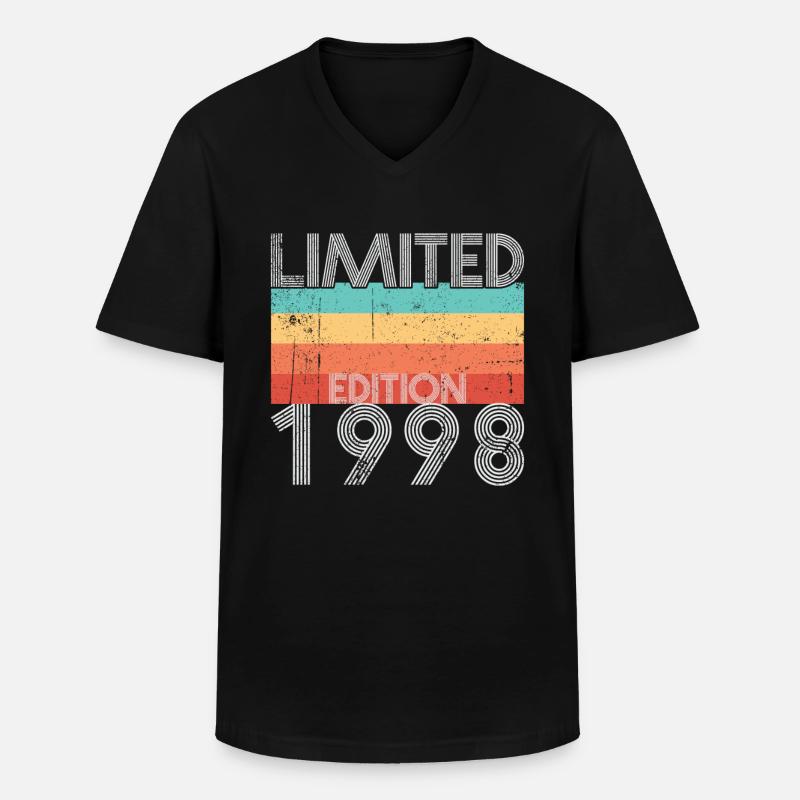 Limited Edition Retro 1998 - Männer-T-Shirt mit V-Ausschnitt - Schwarz