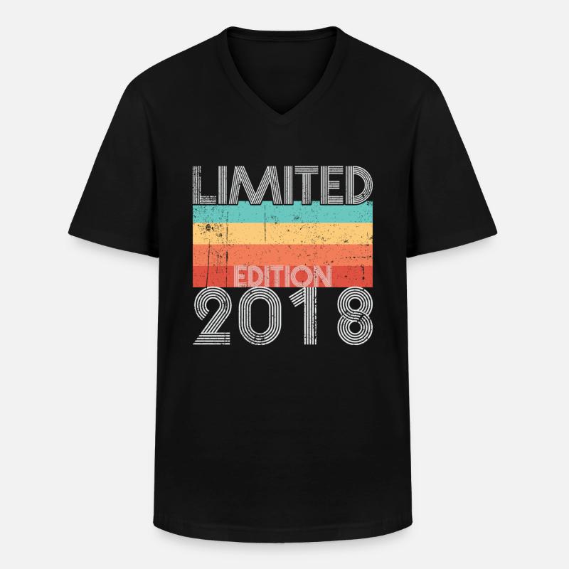 Édition Limitée Rétro 2018 - T-shirt col V Homme - noir