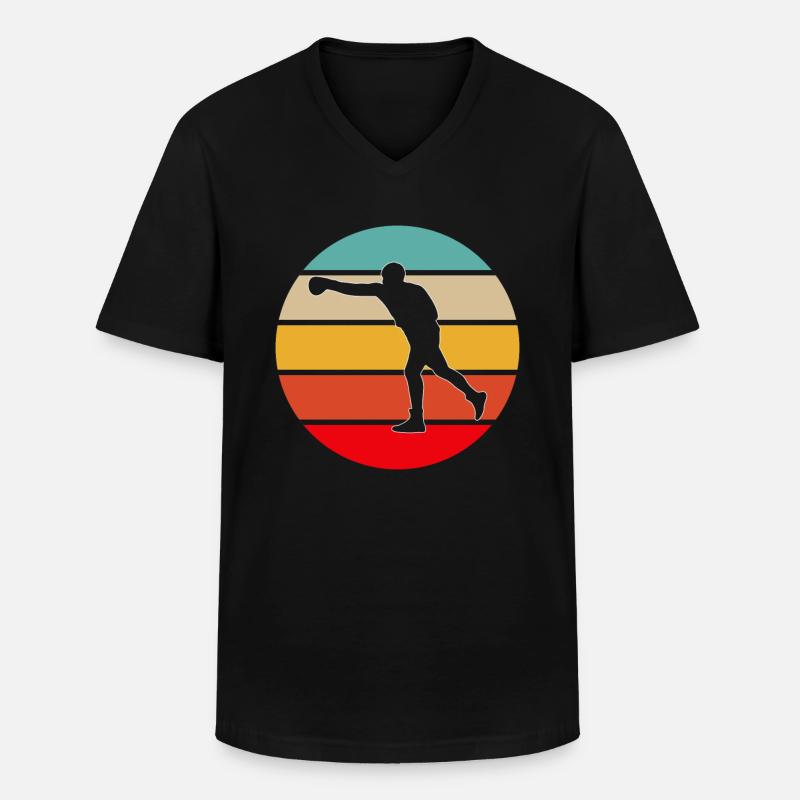 Boxen Retro Logo - Männer-T-Shirt mit V-Ausschnitt - Schwarz