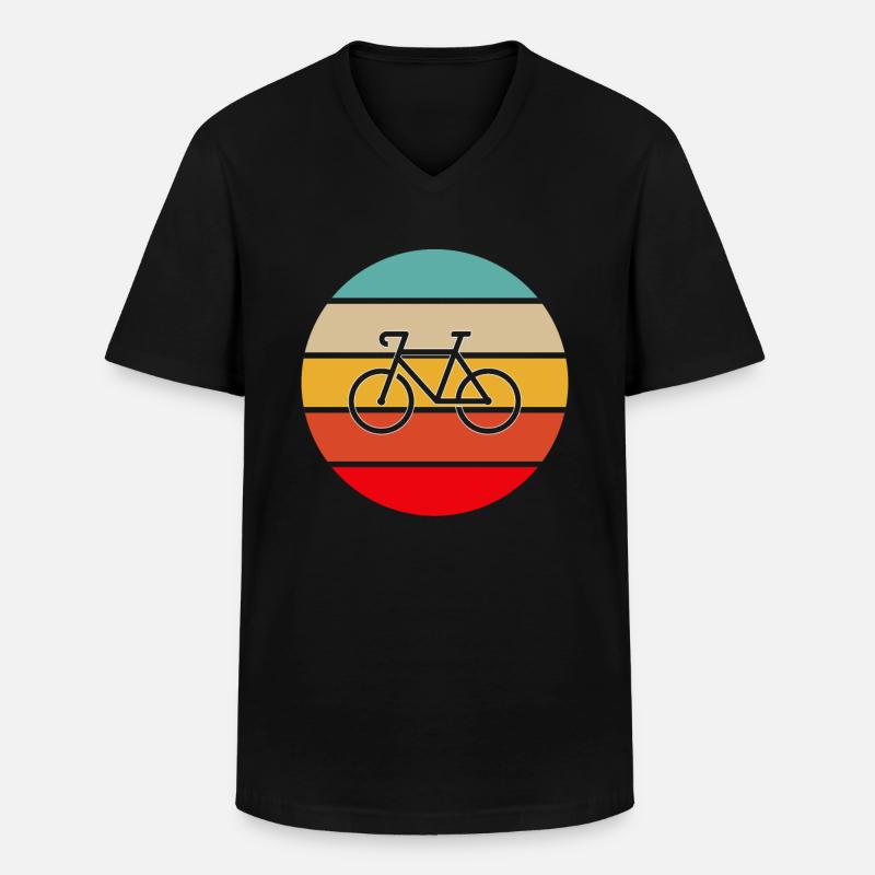 Fahrrad Retro - Männer-T-Shirt mit V-Ausschnitt - Schwarz