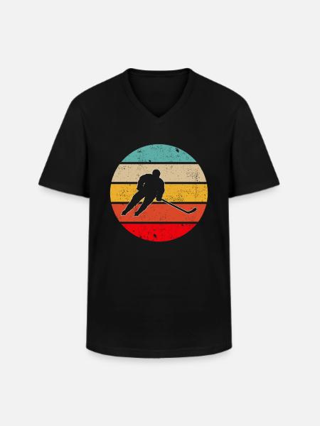 Ice Hockey Retro - Men's V-Neck T-Shirt - black