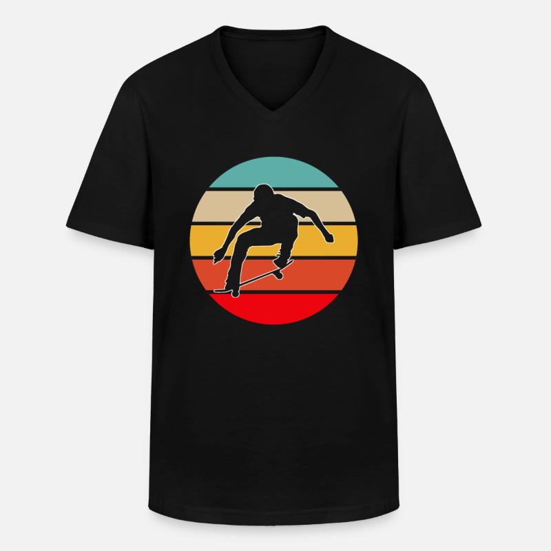 Skate Retro - Männer-T-Shirt mit V-Ausschnitt - Schwarz
