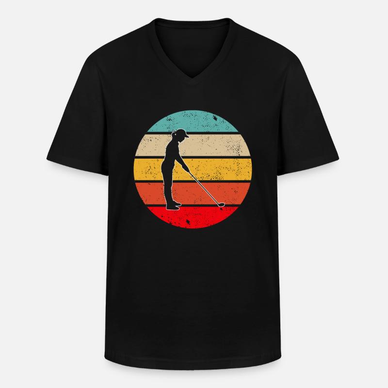 Golf Retro - Männer-T-Shirt mit V-Ausschnitt - Schwarz