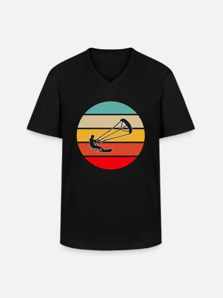 Kite Surfing Retro - Men's V-Neck T-Shirt - black
