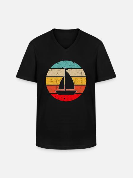 Sailing Retro - Men's V-Neck T-Shirt - black