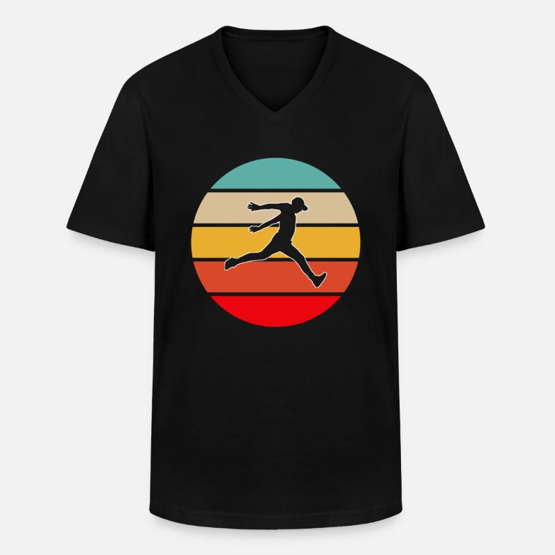 Parkour Retro - Männer-T-Shirt mit V-Ausschnitt - Schwarz