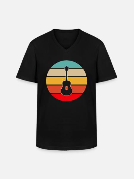 Guitar Retro - Men's V-Neck T-Shirt - black