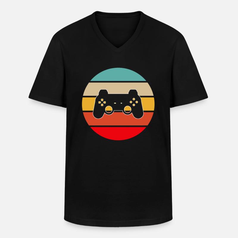 Gaming Retro - Männer-T-Shirt mit V-Ausschnitt - Schwarz