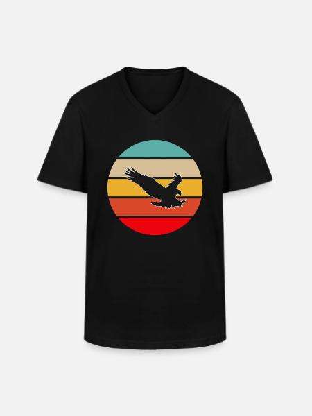 Eagle Retro - Men's V-Neck T-Shirt - black