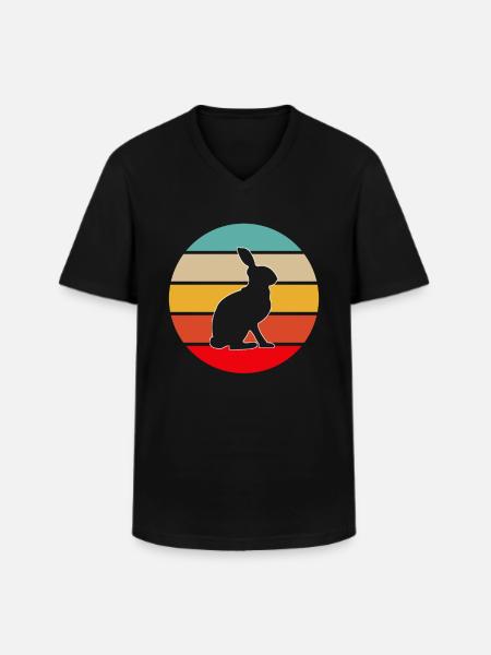 Rabbit Retro - Men's V-Neck T-Shirt - black