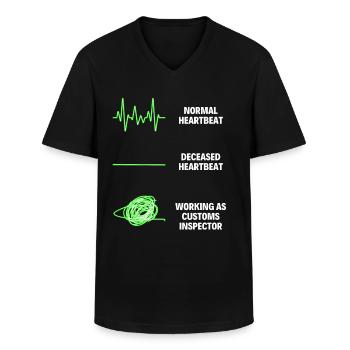 Lois et règlements douaniers Inspecteur - T-shirt col V Homme - noir - Devant - AI Model Male 178 dark (178cm)