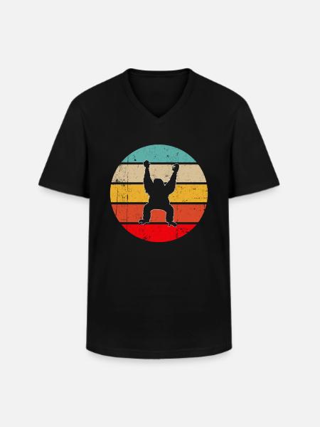 Orangutan Retro - Men's V-Neck T-Shirt - black