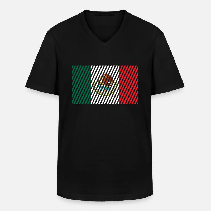 Mexiko Flagge - Männer-T-Shirt mit V-Ausschnitt - Schwarz