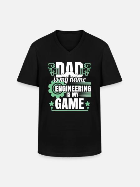 Funny Dad Engineering Humor - Men's V-Neck T-Shirt - black