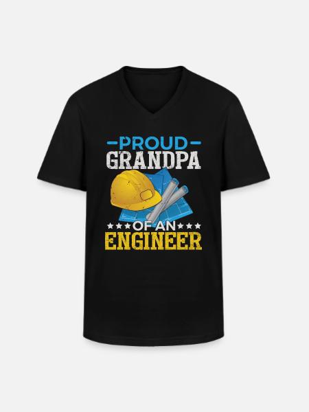 Proud Grandpa Of An Engineer - Men's V-Neck T-Shirt - black