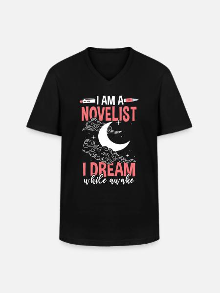 Je suis romancier - T-shirt col V Homme - noir