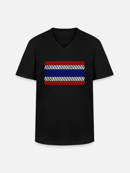 Thailand Flag - Men's V-Neck T-Shirt - black