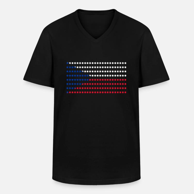 Tschechien Flagge - Männer-T-Shirt mit V-Ausschnitt - Schwarz