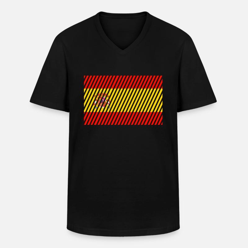 Spanien Flagge - Männer-T-Shirt mit V-Ausschnitt - Schwarz