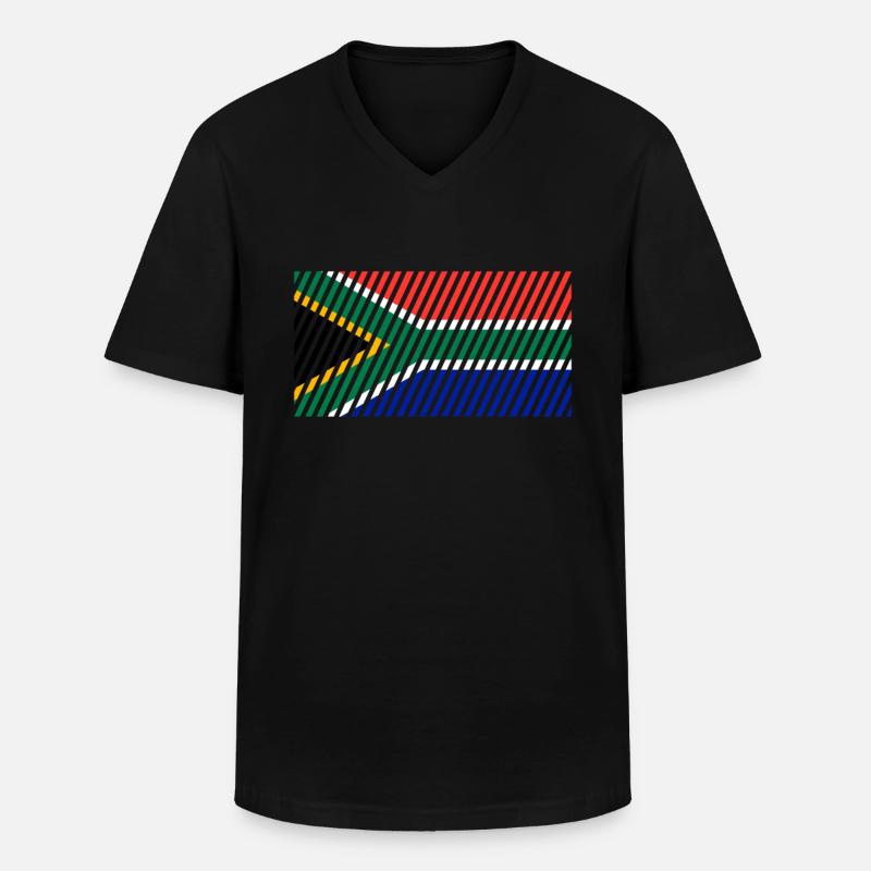 Südafrika Flagge - Männer-T-Shirt mit V-Ausschnitt - Schwarz