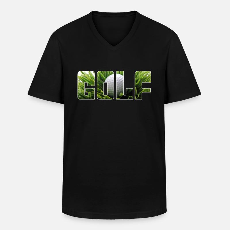 Golf - Männer-T-Shirt mit V-Ausschnitt - Schwarz