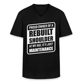 Lustige Schulterersatz-Erholung - Männer-T-Shirt mit V-Ausschnitt - Schwarz - Vorne - AI Model Male 178 dark (178cm)