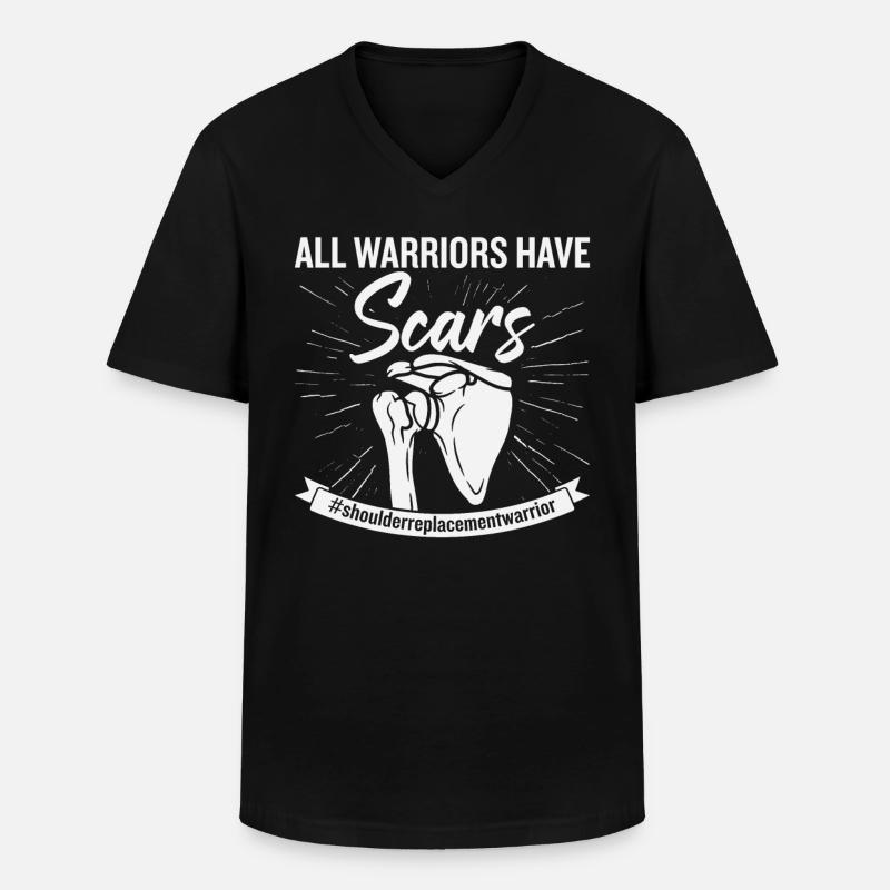 Schulterersatz-Krieger - Männer-T-Shirt mit V-Ausschnitt - Schwarz