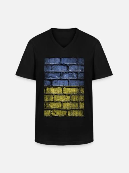 Wall Ukraine - Men's V-Neck T-Shirt - black