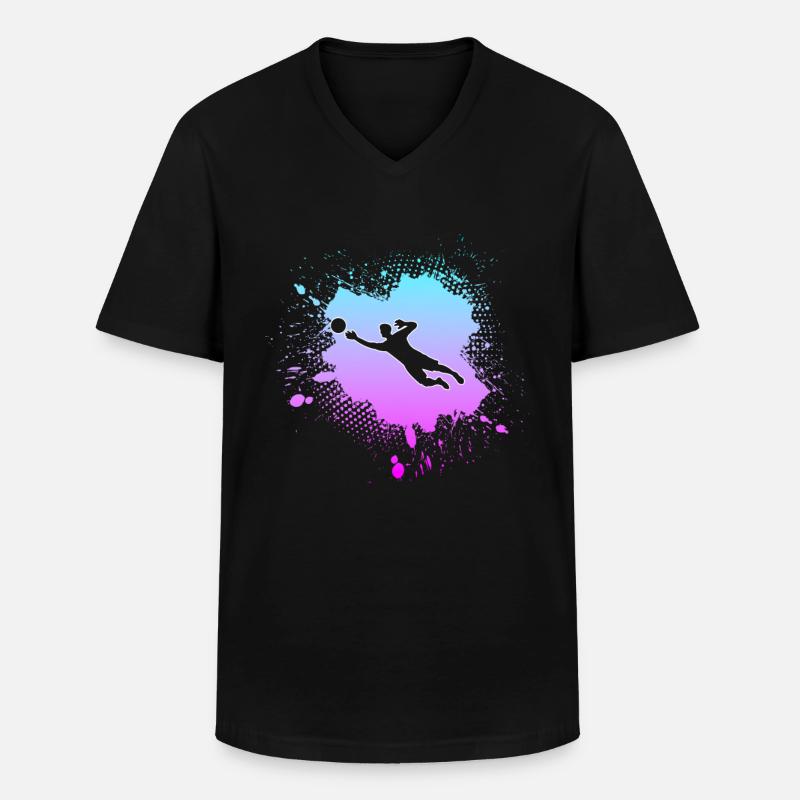 Torwart - Männer-T-Shirt mit V-Ausschnitt - Schwarz