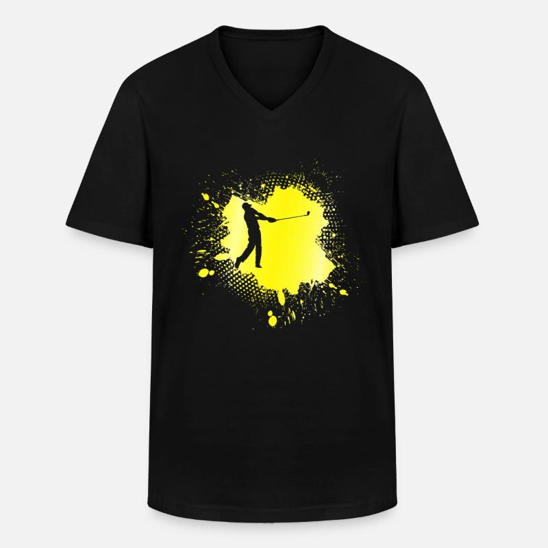 Golf - Männer-T-Shirt mit V-Ausschnitt - Schwarz