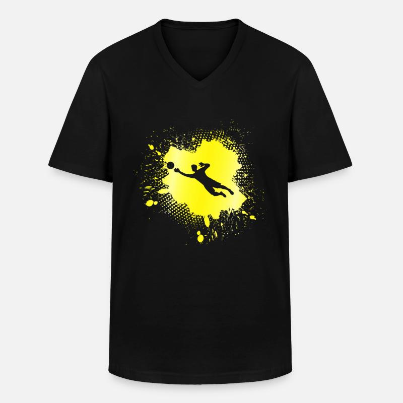 Torwart - Männer-T-Shirt mit V-Ausschnitt - Schwarz