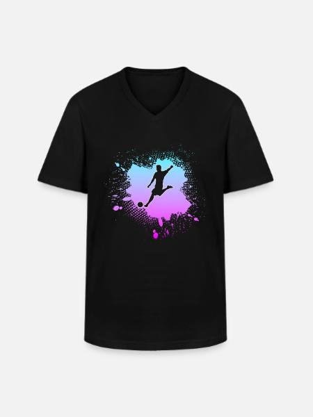 Soccer - Men's V-Neck T-Shirt - black