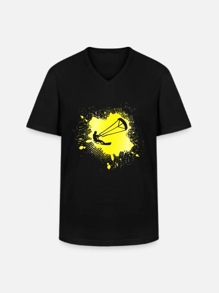 kite surfing - Men's V-Neck T-Shirt - black