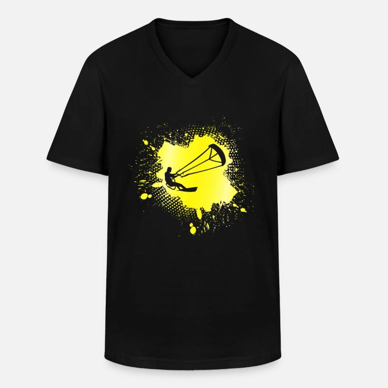 kite surfen - Männer-T-Shirt mit V-Ausschnitt - Schwarz