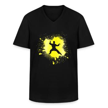 Kampfsport - Männer-T-Shirt mit V-Ausschnitt - Schwarz - Vorne - AI Model Male 178 dark (178cm)