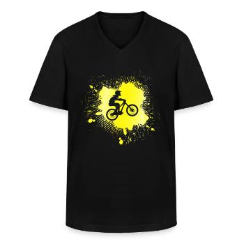 mountainbike - Männer-T-Shirt mit V-Ausschnitt - Schwarz - Vorne - AI Model Male 178 dark (178cm)