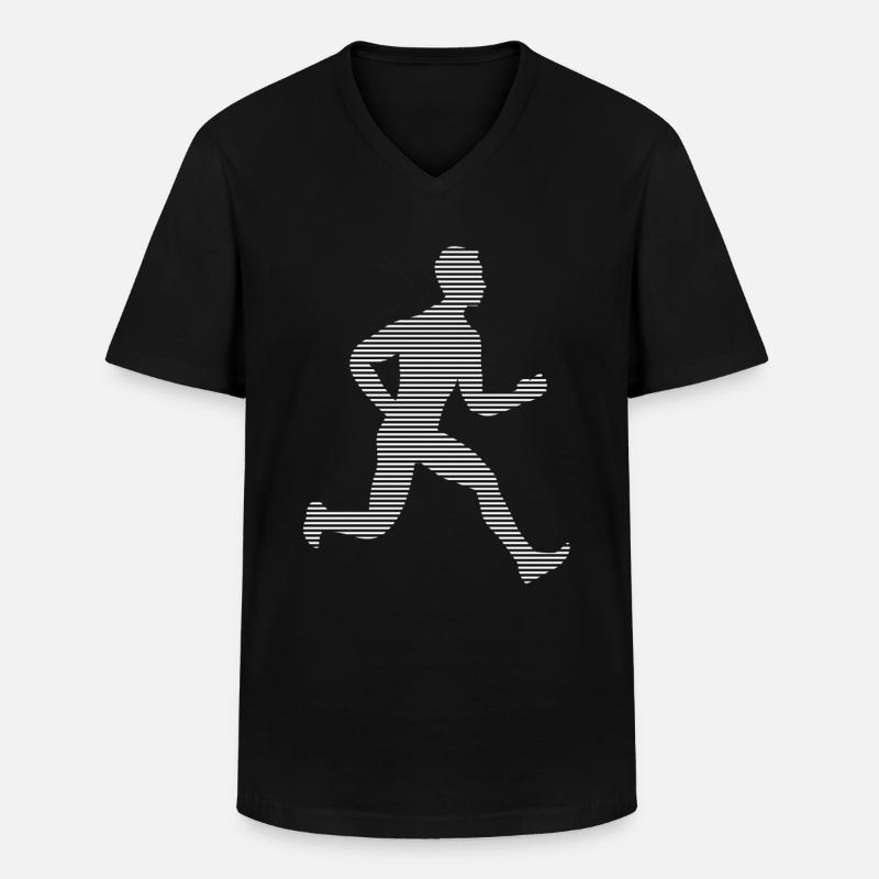Joggen - Männer-T-Shirt mit V-Ausschnitt - Schwarz