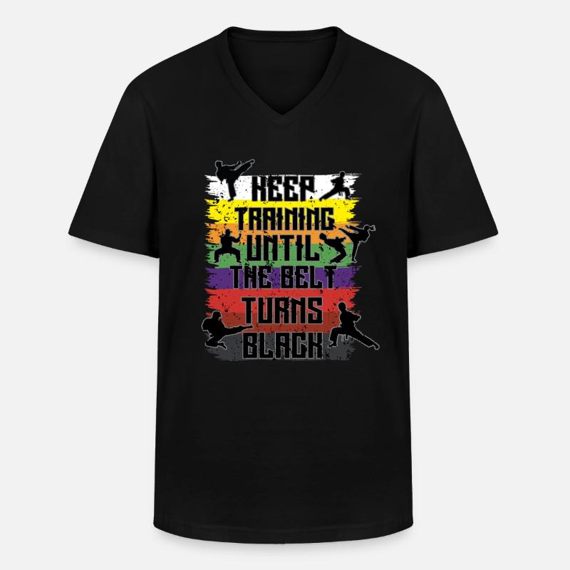 Karate - Männer-T-Shirt mit V-Ausschnitt - Schwarz