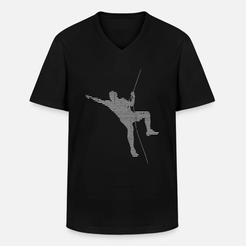 Klettern - Männer-T-Shirt mit V-Ausschnitt - Schwarz