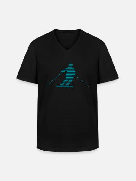 Ski - Men's V-Neck T-Shirt - black