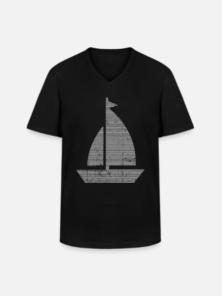 Segeln - Männer-T-Shirt mit V-Ausschnitt - Schwarz
