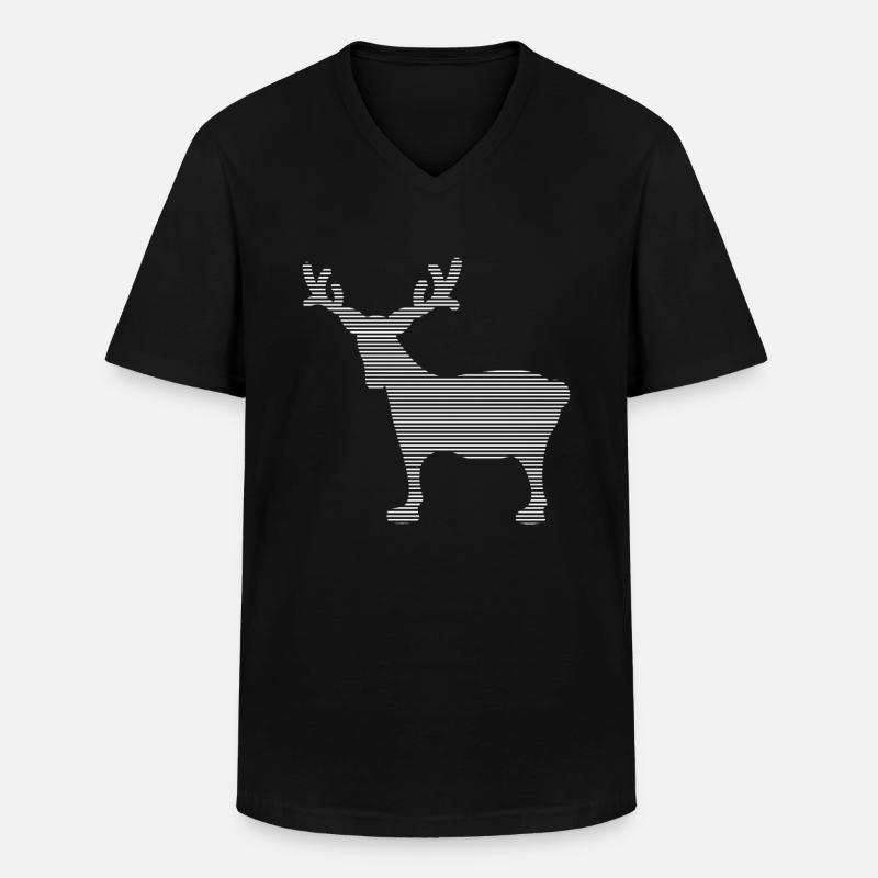 Elch - Männer-T-Shirt mit V-Ausschnitt - Schwarz