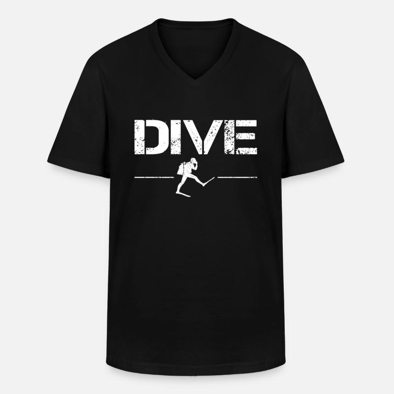 tauchen - Männer-T-Shirt mit V-Ausschnitt - Schwarz