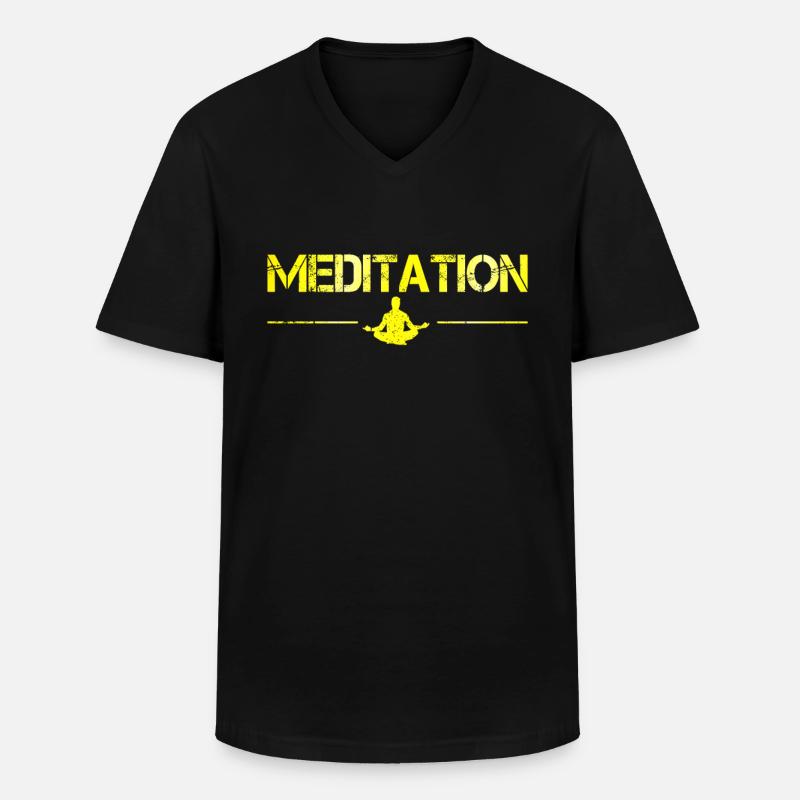 Meditation - Men's V-Neck T-Shirt - black