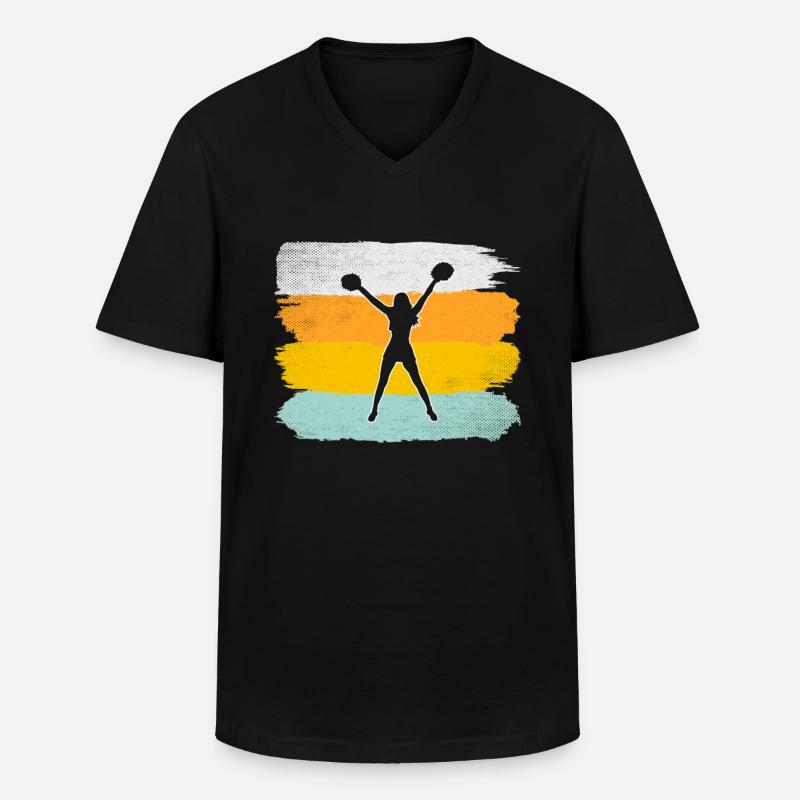 Cheerleading Retro - Männer-T-Shirt mit V-Ausschnitt - Schwarz