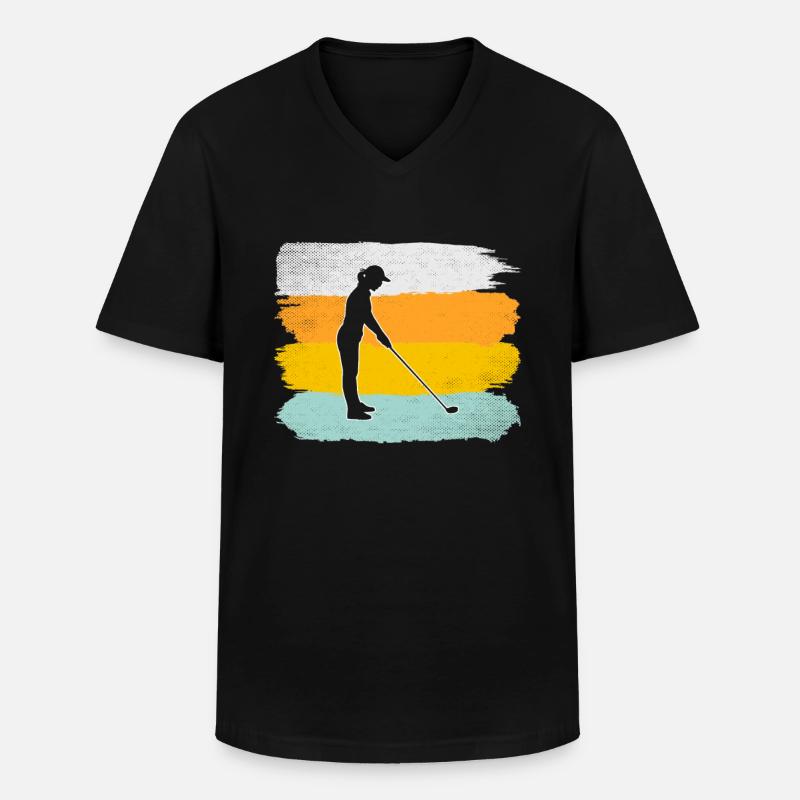 Golf Retro - Männer-T-Shirt mit V-Ausschnitt - Schwarz