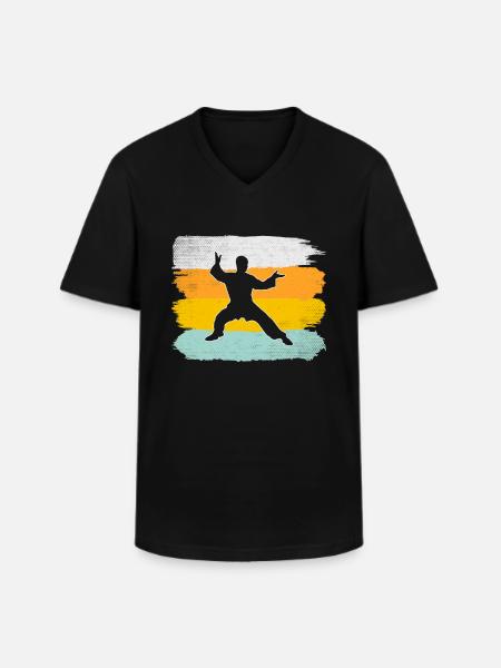 Martial Arts Retro - Men's V-Neck T-Shirt - black