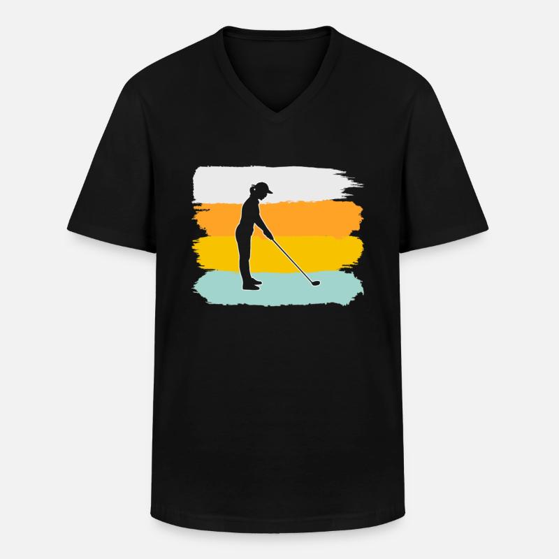 Golf Retro - Männer-T-Shirt mit V-Ausschnitt - Schwarz